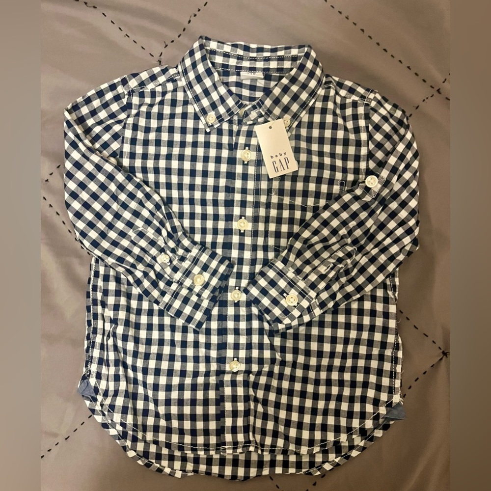 NWT Baby GAP, Checkered button down shirt, SZ 2T